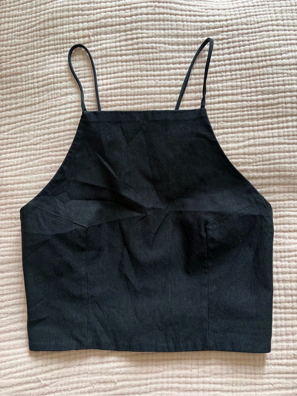 Nasty Gal Black Strappy Crop Top, S
